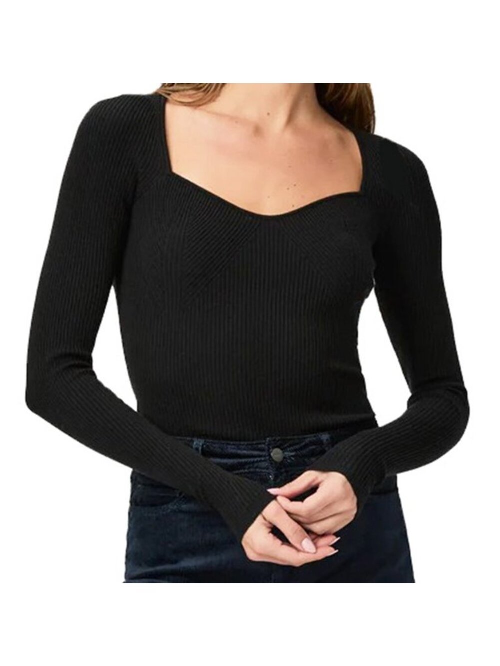Paige Pavarti Long Sleeve Sweater Top Black Size Medium